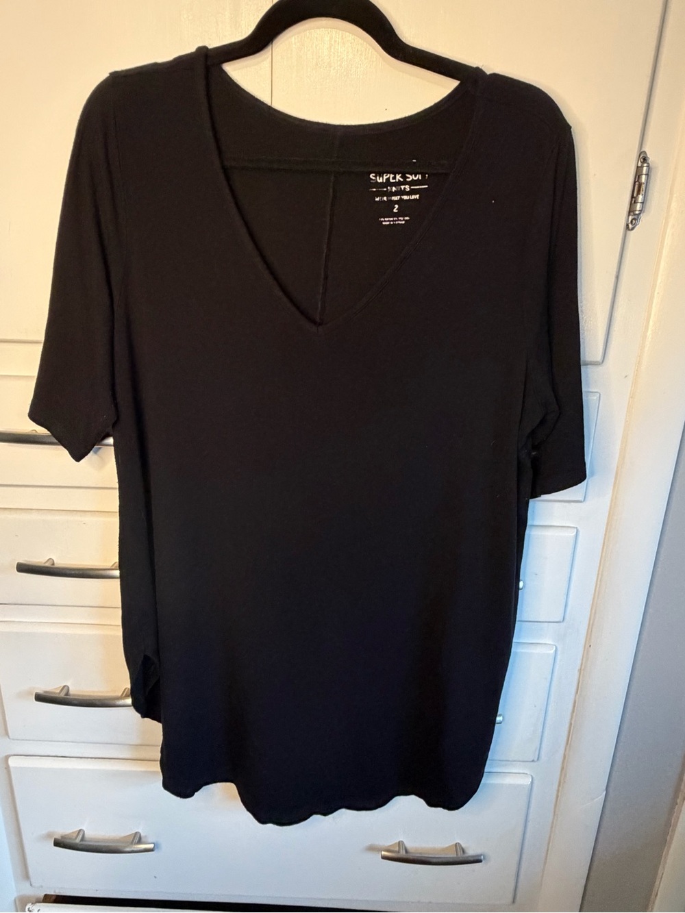 Torrid Super Soft Black V-Neck Henley Tee Top Size 2 Plus Size